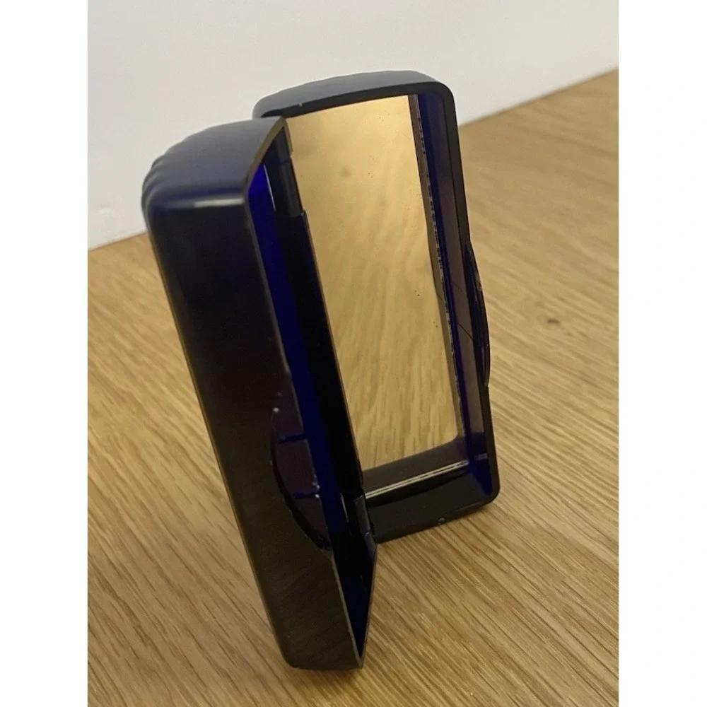 Vintage Estee Lauder Cobalt Blue Full Lipstick Case Mirror Iconic Ribbed‎ Sleek